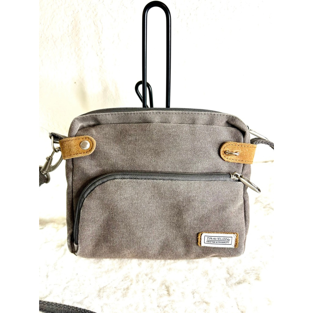 Travelon Anti-Theft Heritage RFID Blocking Small Pewter Crossbody Bag